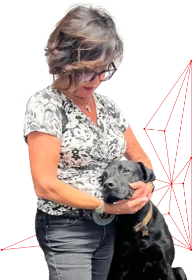 photo of a woman with a dog