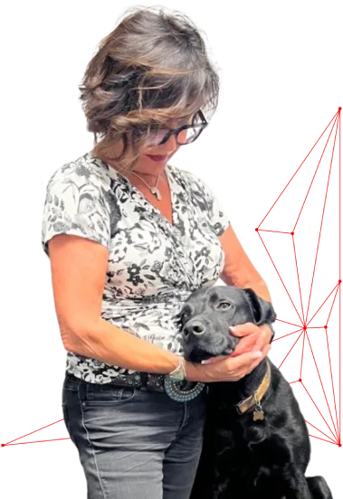 photo of a woman with a dog